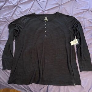 TORRID Happy Camper Lyocell Henley Long Sleeve Active Tee Sz 4